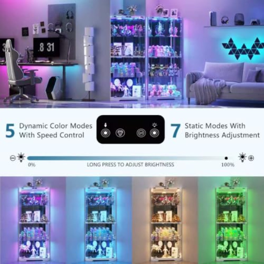 Armário de canto alto de 64,7  - Glass Cabinet Display avaliação e preço