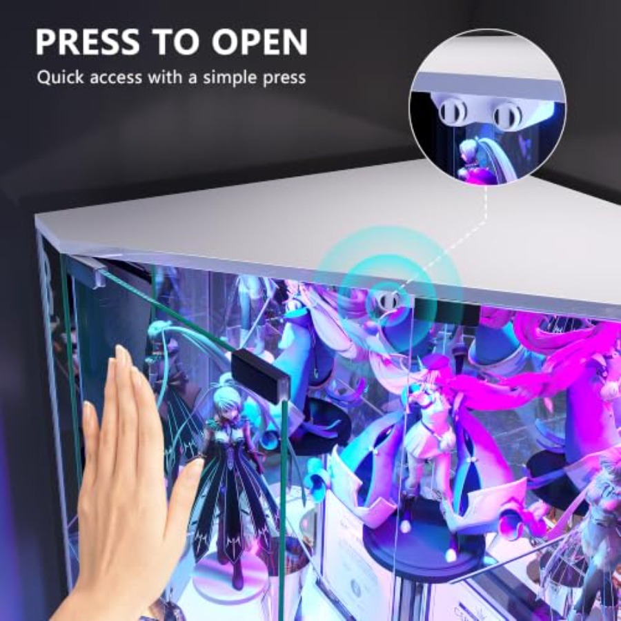 Armário de canto alto de 64,7  - Glass Cabinet Display avaliação e preço