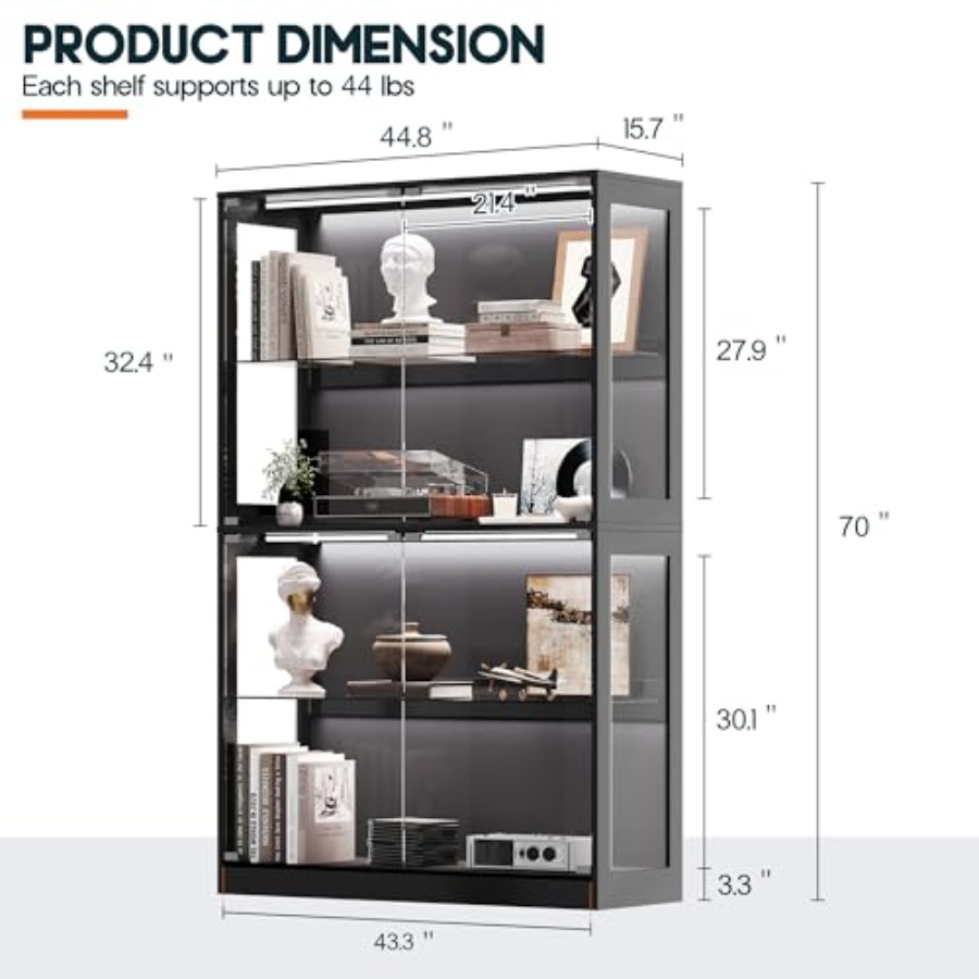 Gabinete de Exibição RGB de 45 - Glass Cabinet Display avaliação e preço