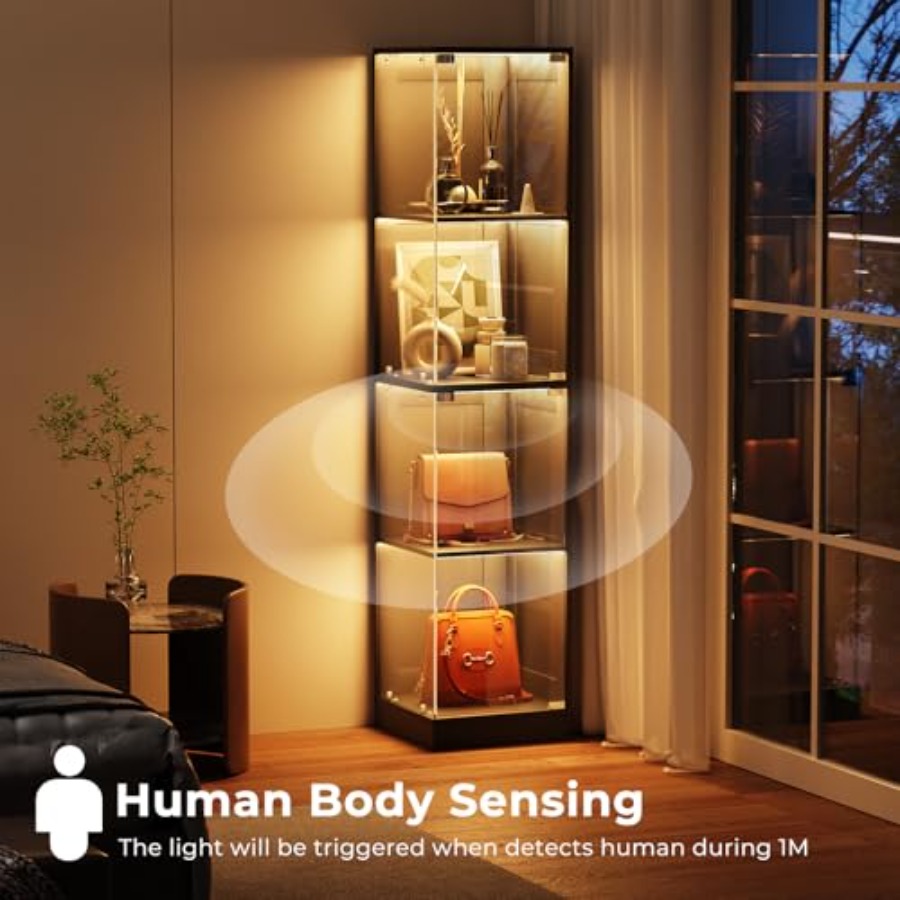 Armário de canto com portas de - Glass Cabinet Display avaliação e preço