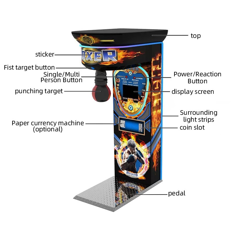 Máquina de boxe operada por mo - Arcade Game Coin avaliação e preço