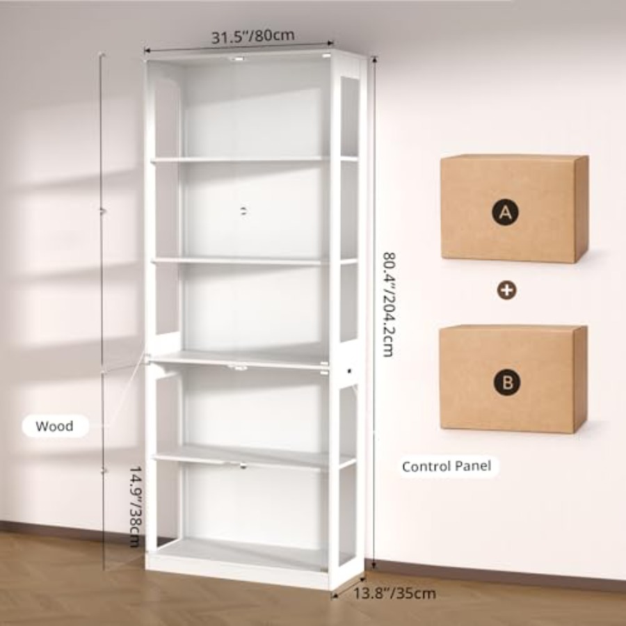 Armário de Exibição de 80'' co - Glass Cabinet Display avaliação e preço