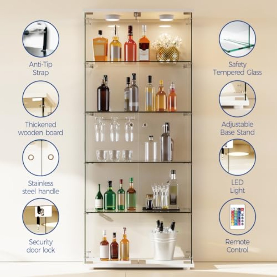 Armário Expositor com 5 Pratel - Glass Cabinet Display avaliação e preço