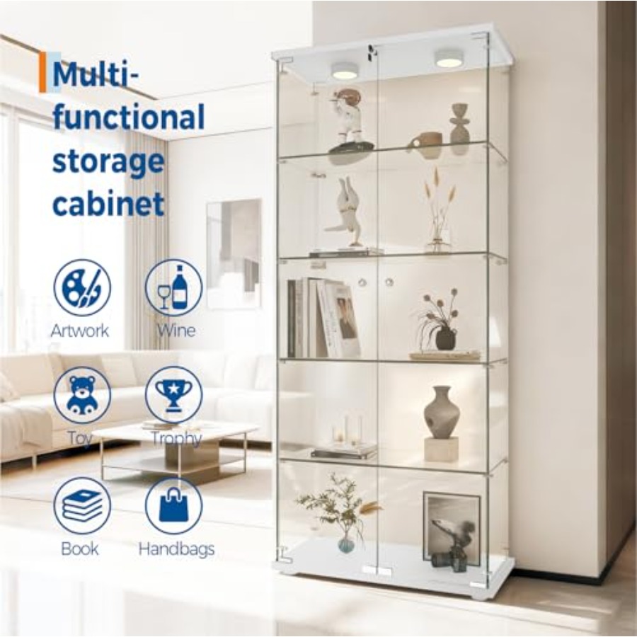 Armário Expositor com 5 Pratel - Glass Cabinet Display avaliação e preço